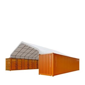 30' x 40' PE Fabric Pro Series Container Peak Roof Shelter, Fire Retardant, 10' Ceiling Height, UV Protected, TMG-ST3041CE(Previously TMG-ST3040C