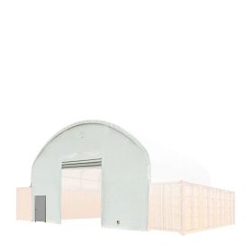 Front & Back End Wall Kit, Custom Cut for TMG-DT4041C Dual Truss Container Shelter, Front Winch Roll-up Door, Steel Man Door, 21 oz PVC, TMG-DT40